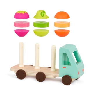 Drewniana ciężarówka z owocami B.Toys Stack & Roll Fruit Truck