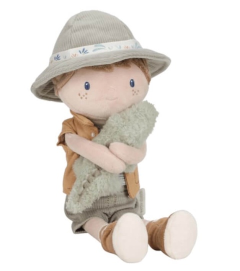 Laleczka materiałowa Little Dutch Jim Safari Friends -rączki na rzep