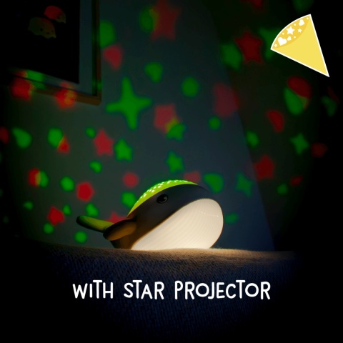 Lampka nocna z projektorem gwiezdnego nieba Eggy's Mystery Lights w kształcie Wieloryba - gwiazdki