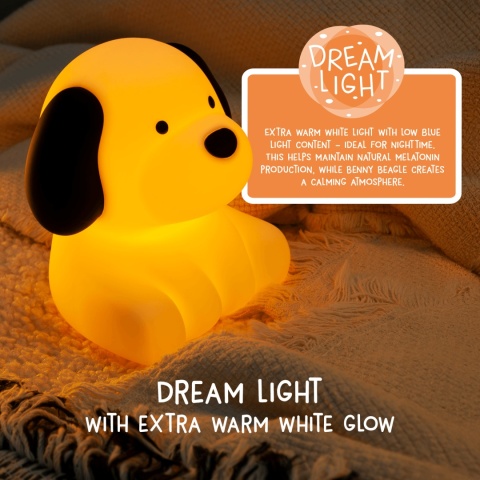 Lampka nocna z funkcją Dreamlight Eggy's Mystery Lights w kształcie pies - ekstra glow
