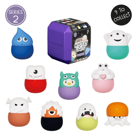 Mini lampki niespodzianki potowry Eggy's Mystery Lights Monsters - wzory