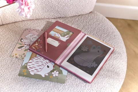 Tablet do rysowania Little Dutch różowy - zestaw