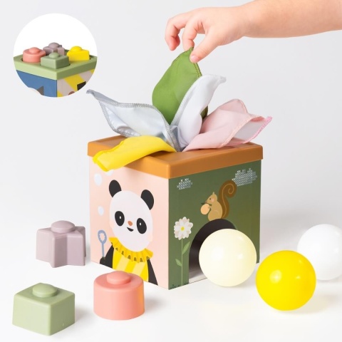 Sensoryczna kostka edukacyjna Taf Toys pojemnik zabawa i odkrywanie