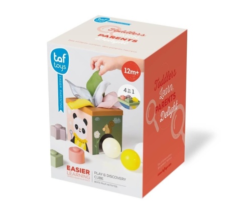 Sensoryczna kostka edukacyjna Taf Toys pojemnik zabawa i odkrywanie - opakowanie