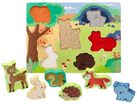 Puzzle dotykowe 3D Adam Toys układanka leśne zwierzęta - przód