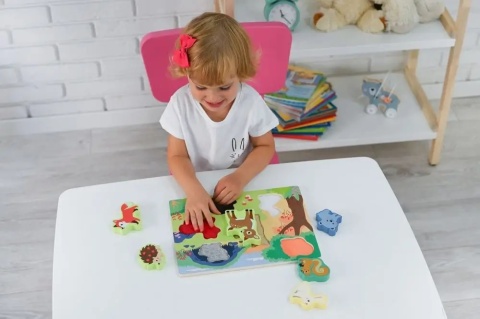 Puzzle dotykowe 3D Adam Toys układanka leśne zwierzęta - zabawa dziecka