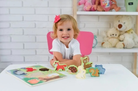 Puzzle dotykowe 3D Adam Toys układanka leśne zwierzęta - sensoryczna zabawa