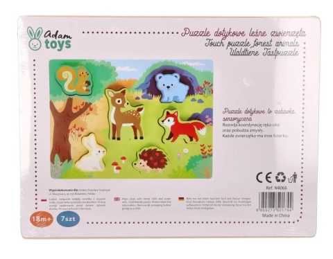 Puzzle dotykowe 3D Adam Toys układanka leśne zwierzęta - tył opakowania