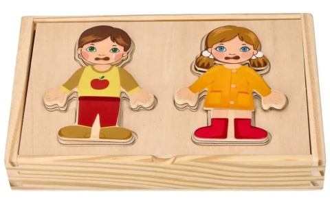 Drewniana ubieranka magnetyczna Adam Toys Dzieci świata - pomarańczowy ubiór