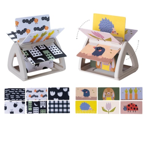 Sensoryczna książeczka grzechocząca i obracająca się Taf Toys - kolory