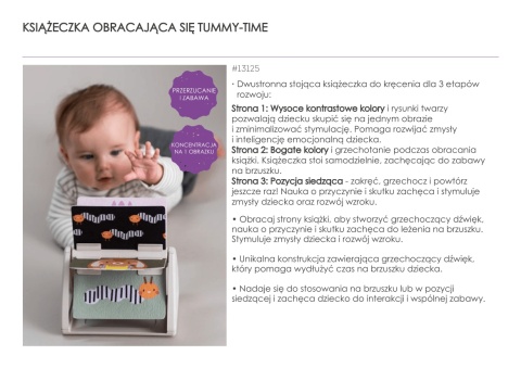 Sensoryczna książeczka grzechocząca i obracająca się Taf Toys  - opis