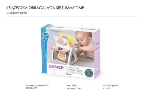 Sensoryczna książeczka grzechocząca i obracająca się Taf Toys  - opakowanie