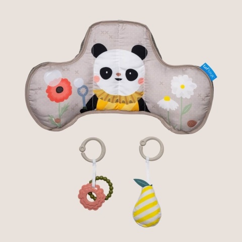 Ergonomiczna poduszka do zabawy na brzuszku Taf Toys panda - gryzaki i grzechotki