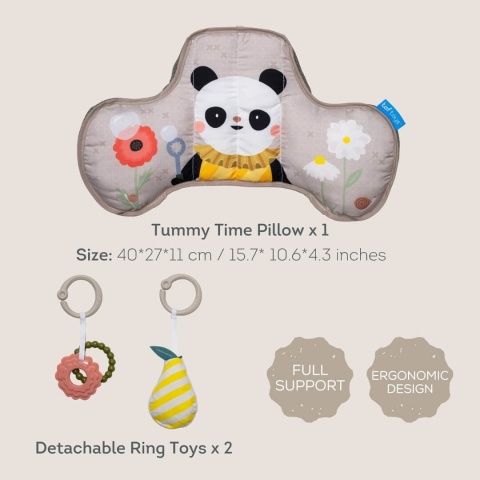 Ergonomiczna poduszka do zabawy na brzuszku Taf Toys panda - wymiary
