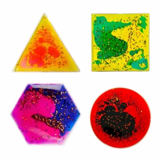 Gniotki sensoryczne z cieczą Tullo 4 geometryczne wzory
