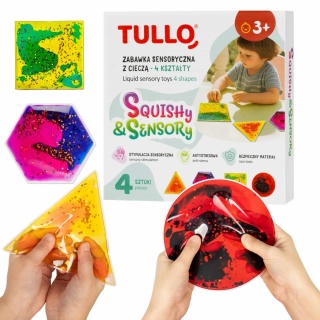 Gniotki sensoryczne z cieczą Tullo 4 geometryczne wzory