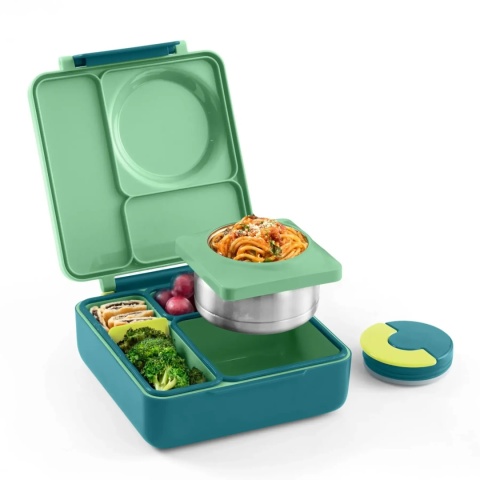 Zielony lunch box z termosem OMIE OMIEBOX Meadow - środek