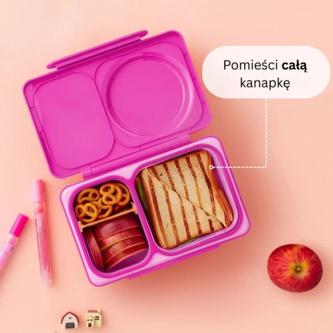Różowy lunch box z termosem OMIE OMIEBOX UP Pop Pink - na kanapkę