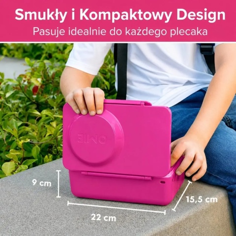 Różowy lunch box z termosem OMIE OMIEBOX UP Pop Pink - wygląd