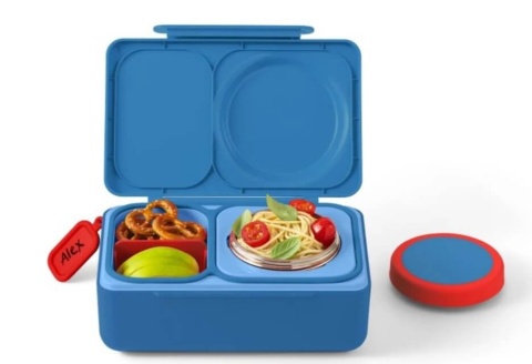 Niebieski lunch box z termosem OMIE OMIEBOX UP - kolor