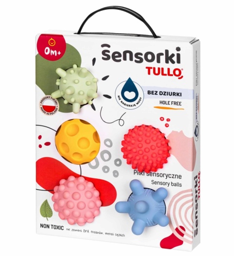 Piłeczki sensoryczne bez dziurki Tullo pastelowe