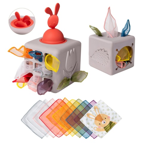 Pojemnik z wyskakującymi chusteczkami Taf Toys - zestaw