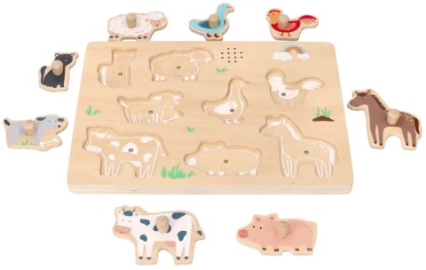 Puzzle dźwiękowe Adam Toys farma   - dopasowywanie
