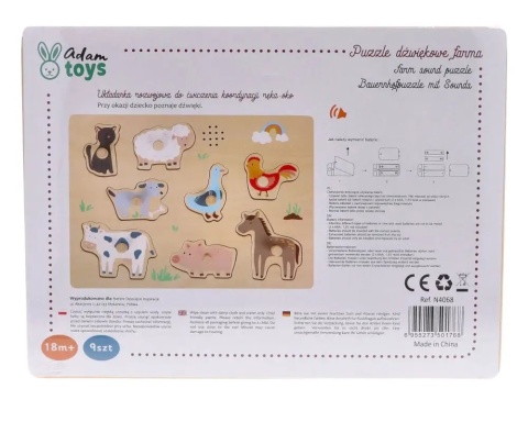 Puzzle dźwiękowe Adam Toys farma  - opakowanie