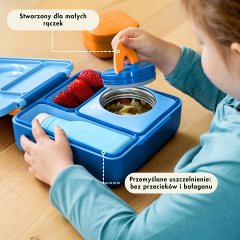 Niebieski lunch box z termosem OMIE OMIEBOX Blue Sky - cechy