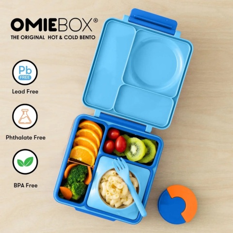 Niebieski lunch box z termosem OMIE OMIEBOX Blue Sky