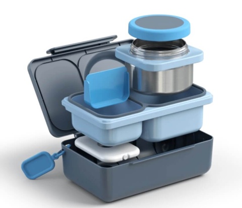Szary lunch box z termosem OMIE OMIEBOX UP Graphite - elementy