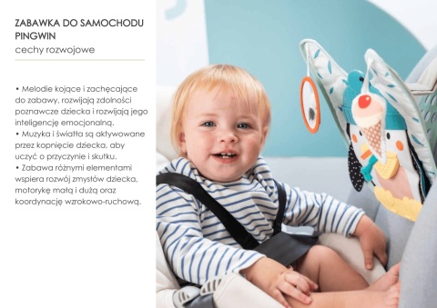 Zabawka do samochodu pingwin Taf Toys  - cechy