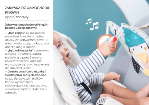 Zabawka do samochodu pingwin Taf Toys  - muzyka