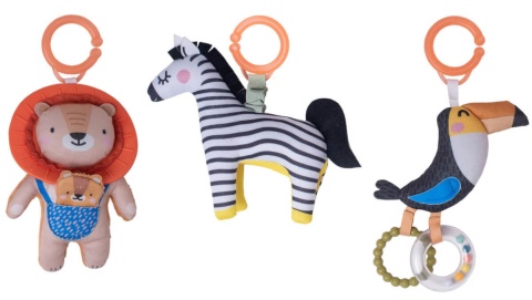 Zawieszka wibrująca Zebra Dizi Taf Toys aktywna zabawka z wibracjami i grzechotką - komplet trzech zawieszek