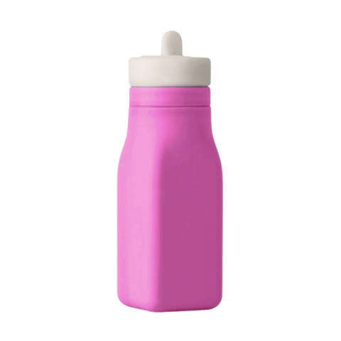 Silikonowy bidon OMIE OMIEBOTTLE różowy - całość