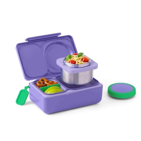 Fioletowy lunch box z termosem OMIE OMIEBOX UP Galaxy Purple - środek