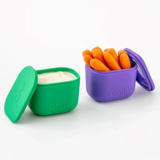 Szczelne pojemniki do lunchu OMIE OMIEBOX UP DIP zielony i fioletowy