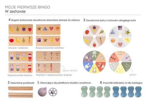 Moje Pierwsze Bingo Królik Taf Toys Edukacyjna Gra dla Dzieci - w zestawie