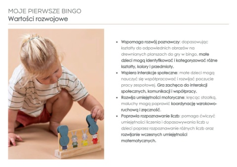 Moje Pierwsze Bingo Królik Taf Toys Edukacyjna Gra dla Dzieci - wartości