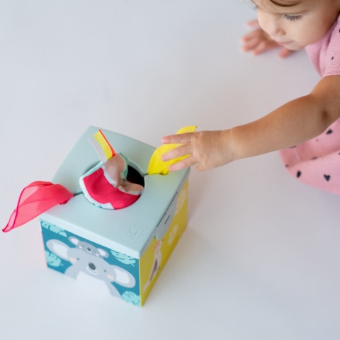 Sensoryczne pudełko na chusteczki Taf Toys zabawa i rozwój - góra