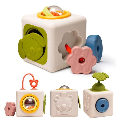 Kostka sensoryczna silikonowa Taf Toys Kostka Pełna Odkryć - sensoryczne ćwiczenia
