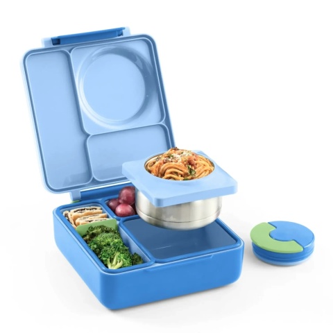 Jasnoniebieski lunch box z termosem OMIE OMIEBOX Sea Blue - środek