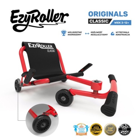 Czerwony pojazd gokart napędzany nogami EzyRoller