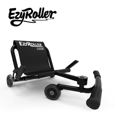 Czarny pojazd gokart napędzany nogami EzyRoller