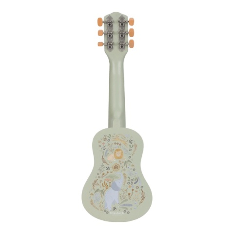 Drewniana gitara zielona Little Dutch Safari Friends - tył