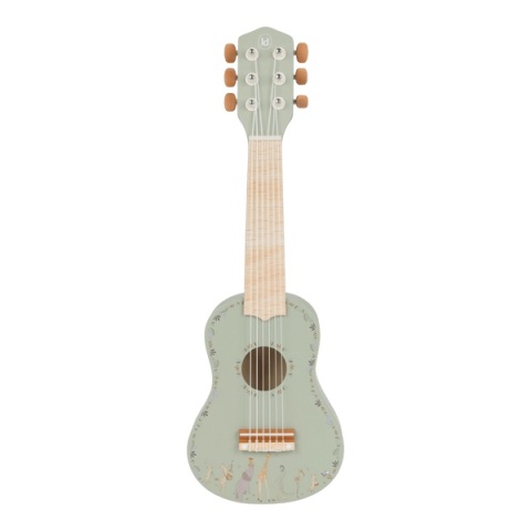 Drewniana gitara zielona Little Dutch Safari Friends - przód