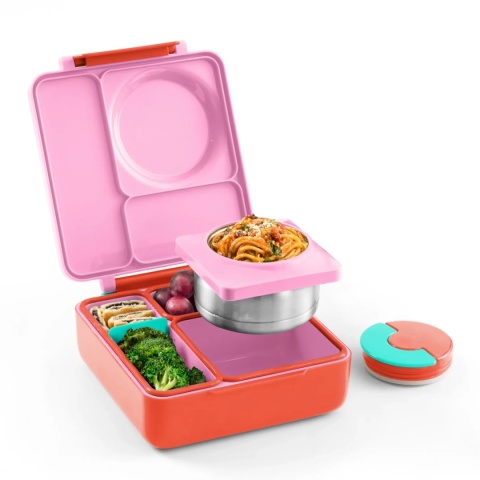 Różowy lunch box z termosem OMIE OMIEBOX Pink Berry - środek