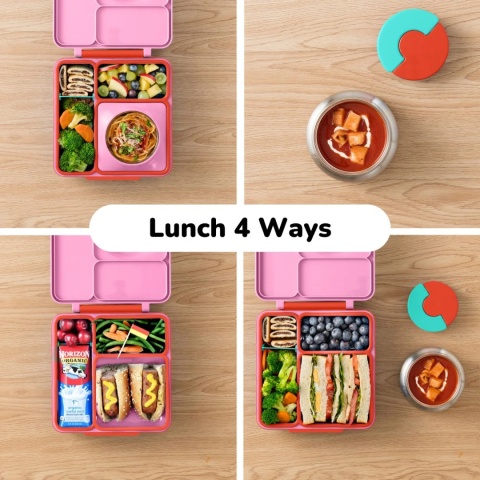 Różowy lunch box z termosem OMIE OMIEBOX Pink Berry