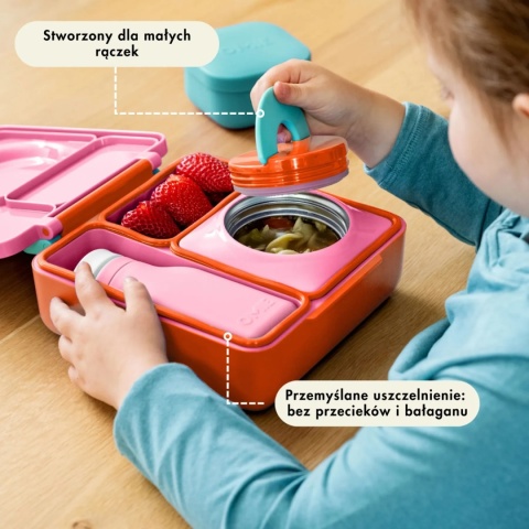 Różowy lunch box z termosem OMIE OMIEBOX Pink Berry - cechy