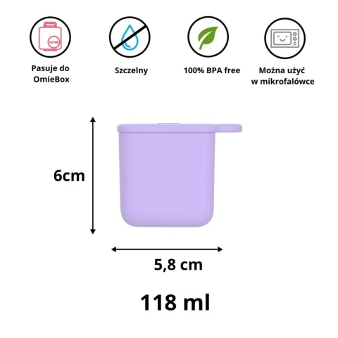 Szczelne pojemniczki do lunch boxa OMIE OmieDip Pink / Purple różowy i fioletowy - wymiar